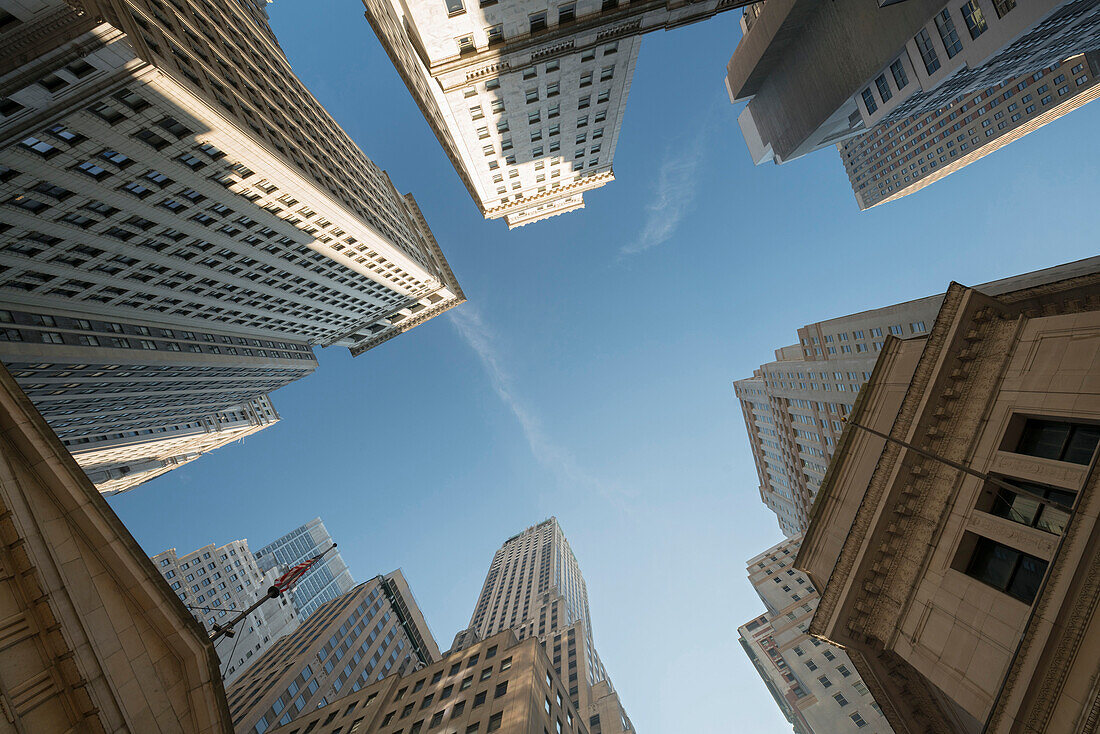 High-rise buildings on Wall Street, Manhattan, New York City, USA