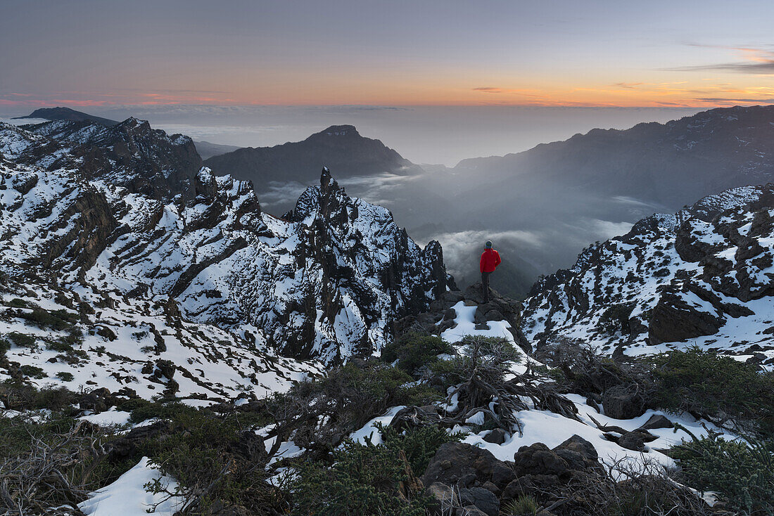 Blick vom Pico de la Cruz, Caldera de Taburiente, Insel La Palma, Kanarische Inseln, Spanien