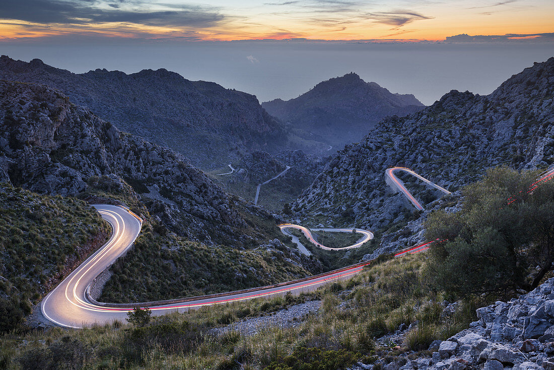 Blick vom Coll des Reis, Tramuntana, Mallorca, Balearen, Spanien