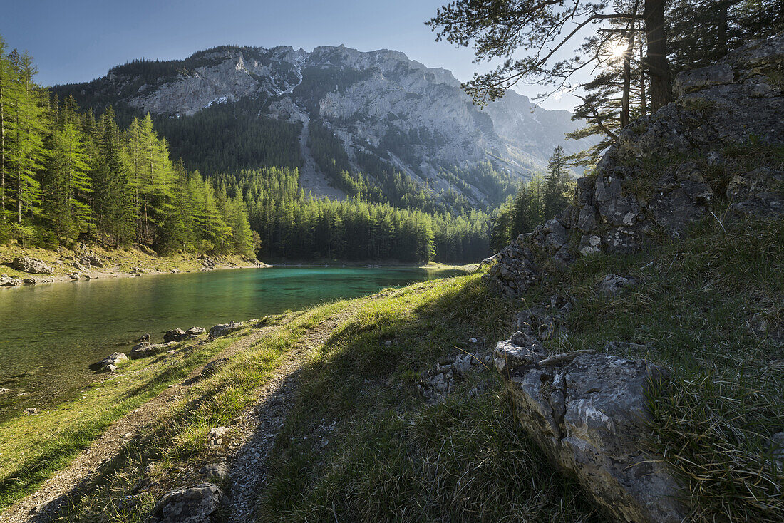 Green lake, Oberort, Hochschwab region, Styria, Austria