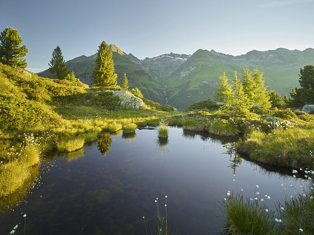 Blick vom Hirschbichl ins Defereggental, Hutner (2885m), Hohe Tauern, Osttirol, Tirol, Österreich