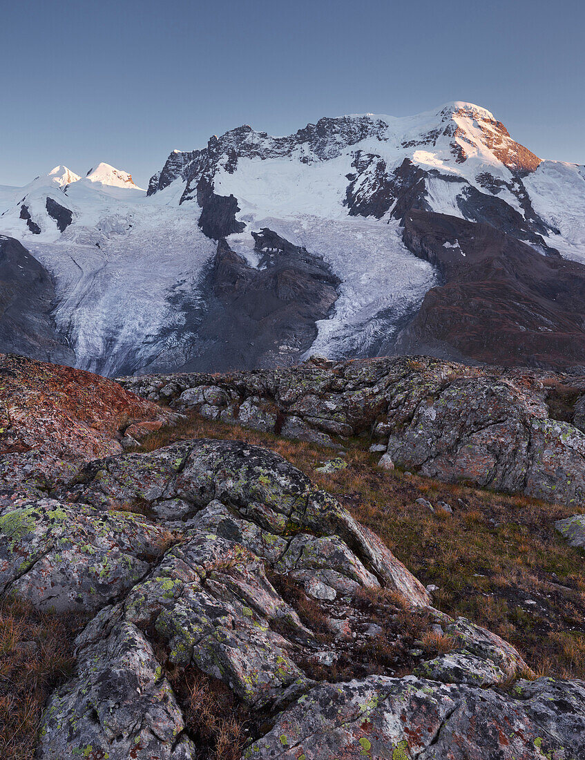 Lyskamm, Castor, Pollux, Breithorn, Gornergrat, Wallis, Schweiz