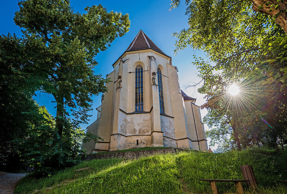 Church on the Hill (Biserica din Deal) in Historic Centre of Sighisoara city, Transylvania region in Romania.
