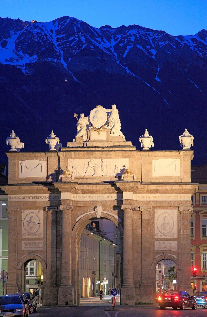 Austria, Tyrol, Innsbruck, Triumphal Arch,.