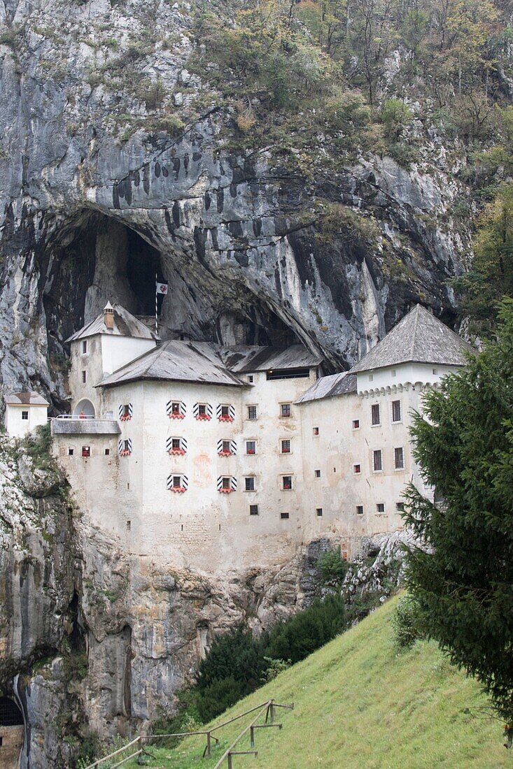Predjama Castle built into a cave. Slovenia.