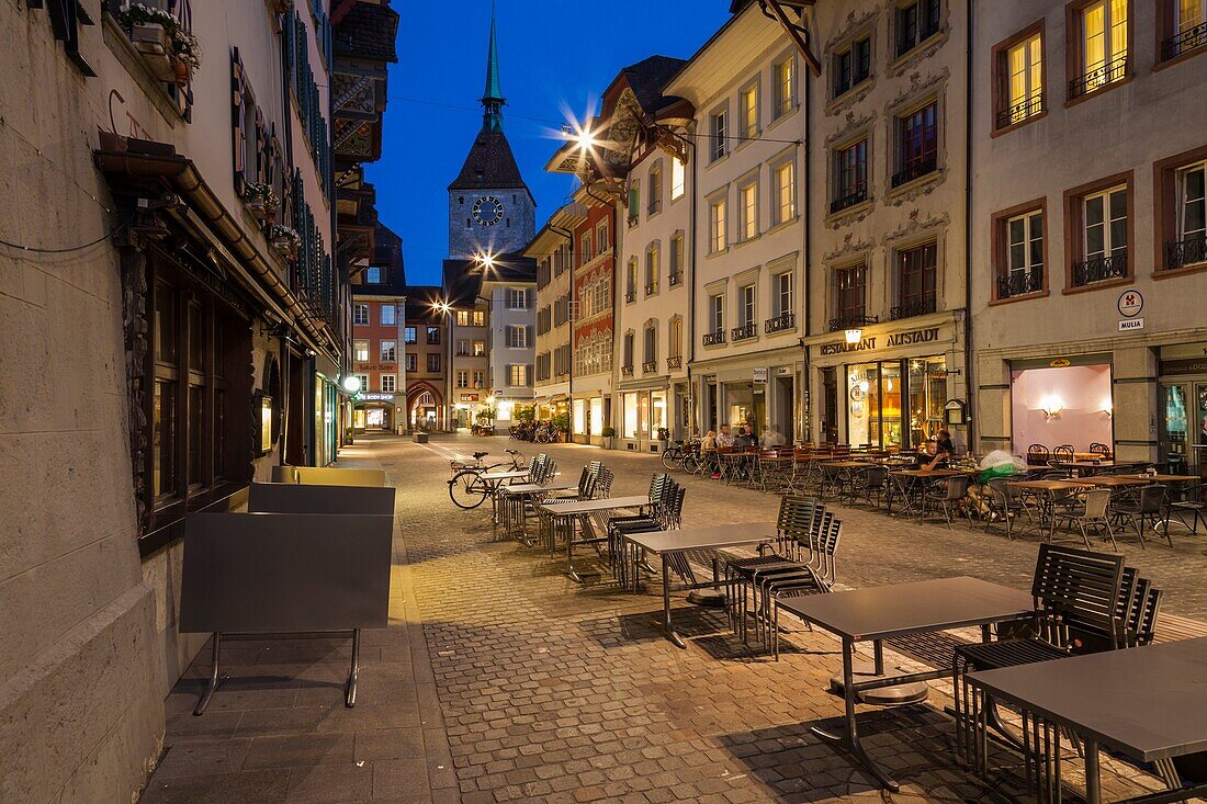 Evening in Aarau, canton Aargau, Switzerland.