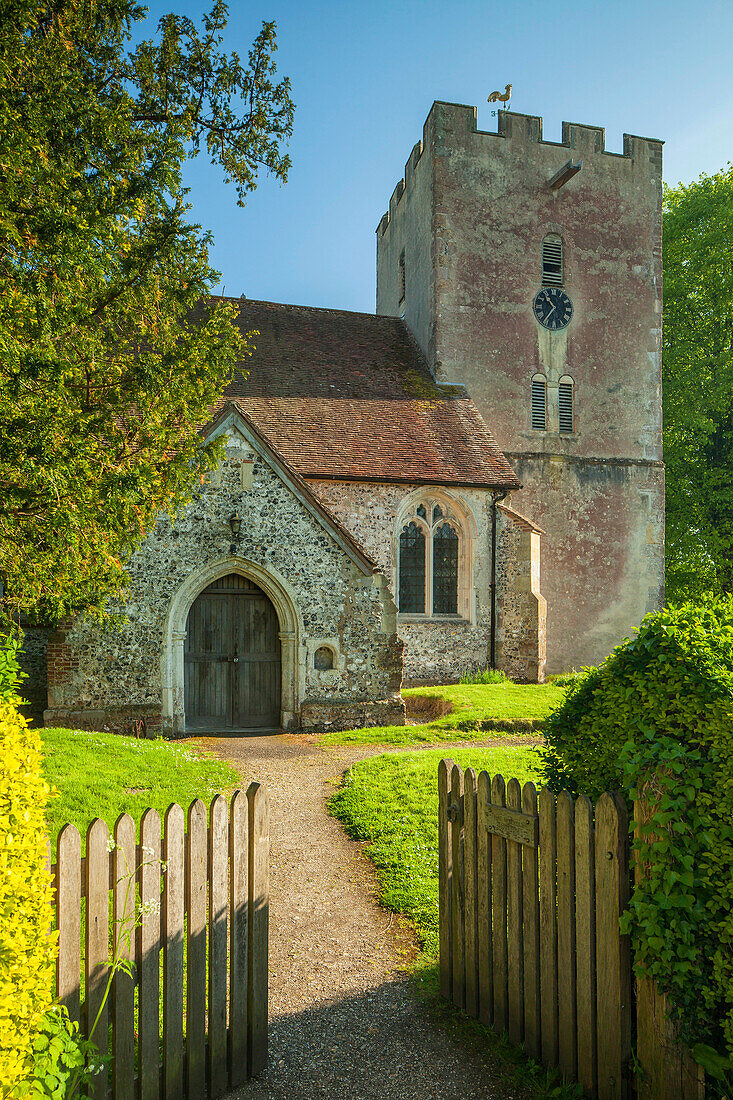 St Mary's church in Singleton, West Sussex, England. South Downs National Park.