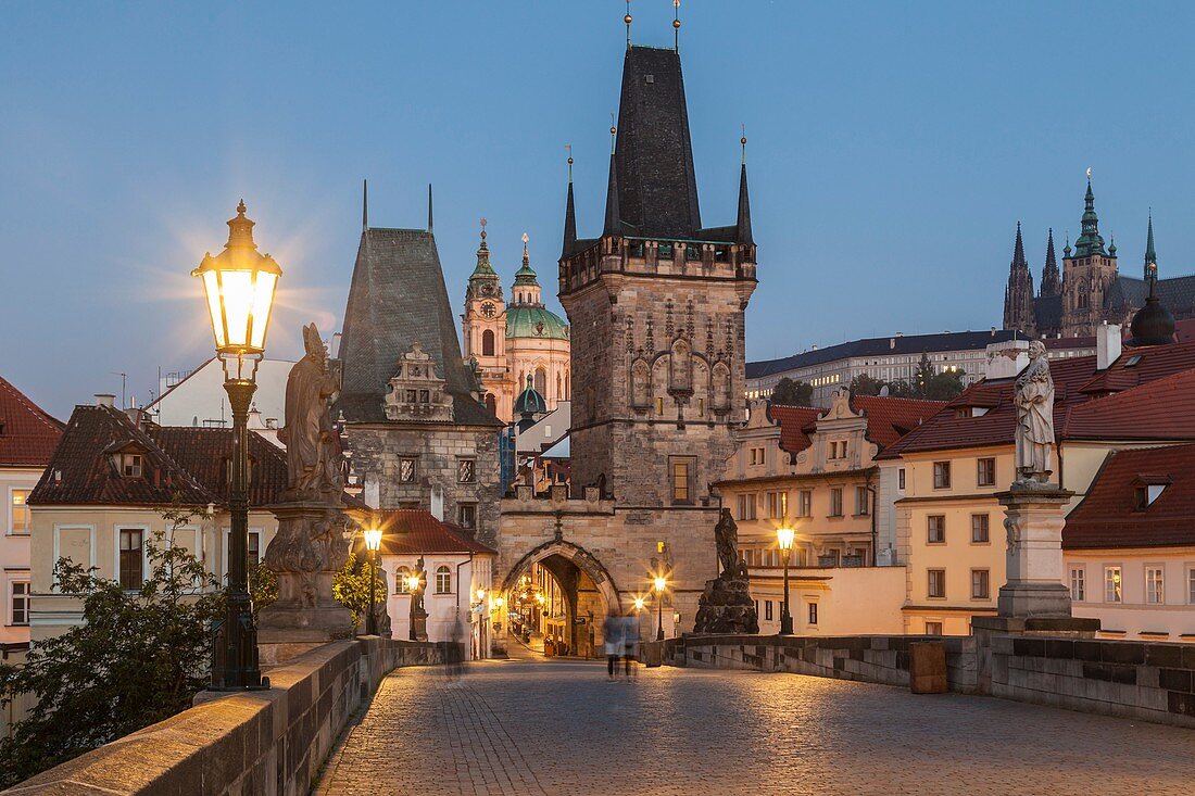 Dawn at Lesser Town Towers, Prague, Czech Republic.