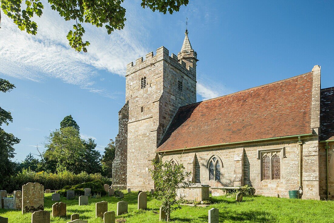 Late summer afternoon at St Michael in Little Horsted, East Sussex, England.