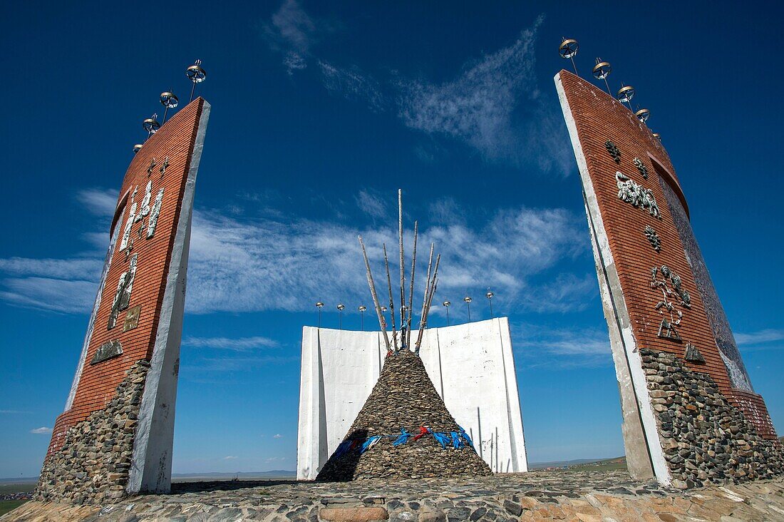 Historical monument above Kharkhorum, Mongolia.