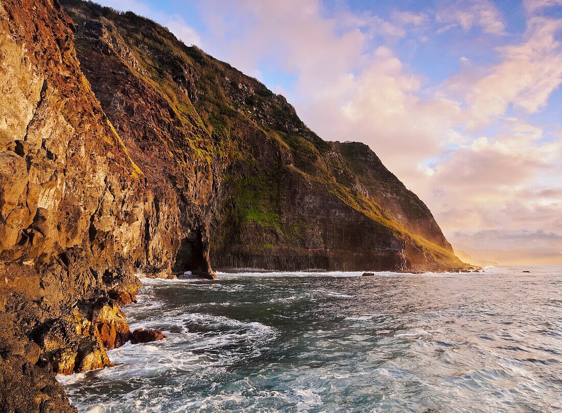 Portugal, Madeira, View of the cliffs near the Ponta de Sao Jorge..