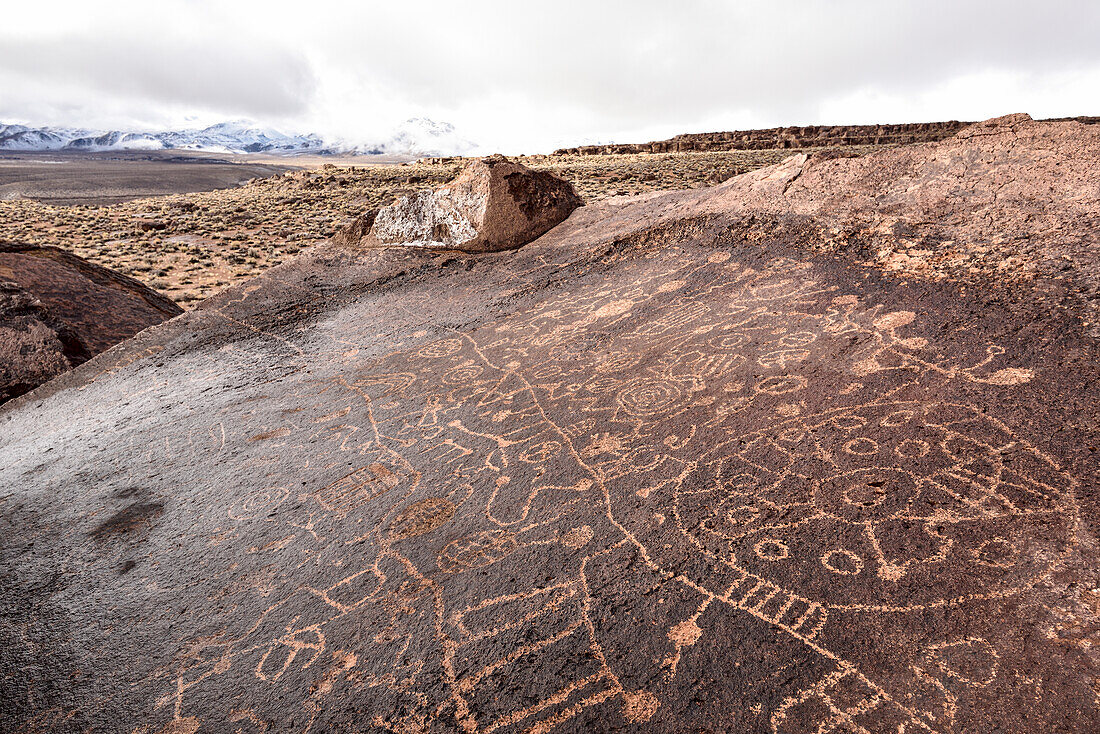 Petroglyph Rock, Bishop , Eastern Sierra Nevada, Lone Pine, California, USA, North America