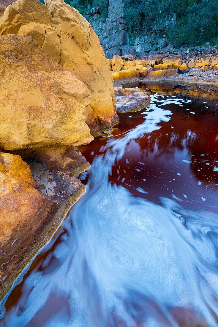 Río Tinto - Red River, Sierra Morena, Gulf of Cádiz, Huelva, Andalucia, Spain, Europe.