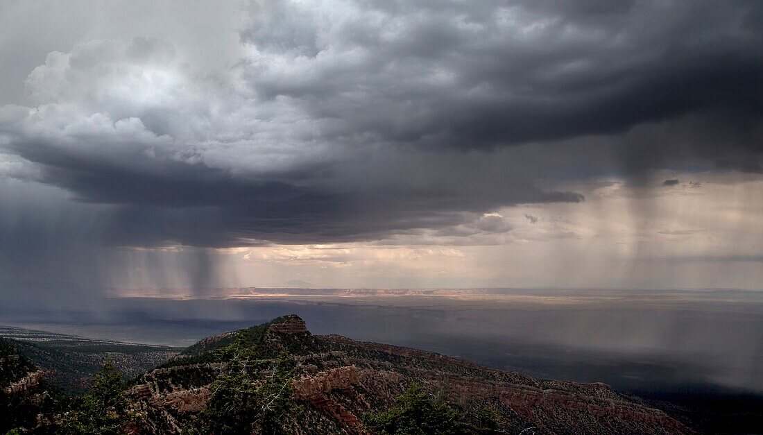 Storm clouds pass over Marble Canyon at Grand Canyon National Park, Arizona.