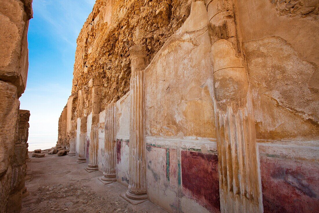 Lower terrace in the North Palace of King Herod, Masada National Park, Masada, Dead Sea, Judean Desert, Israel.