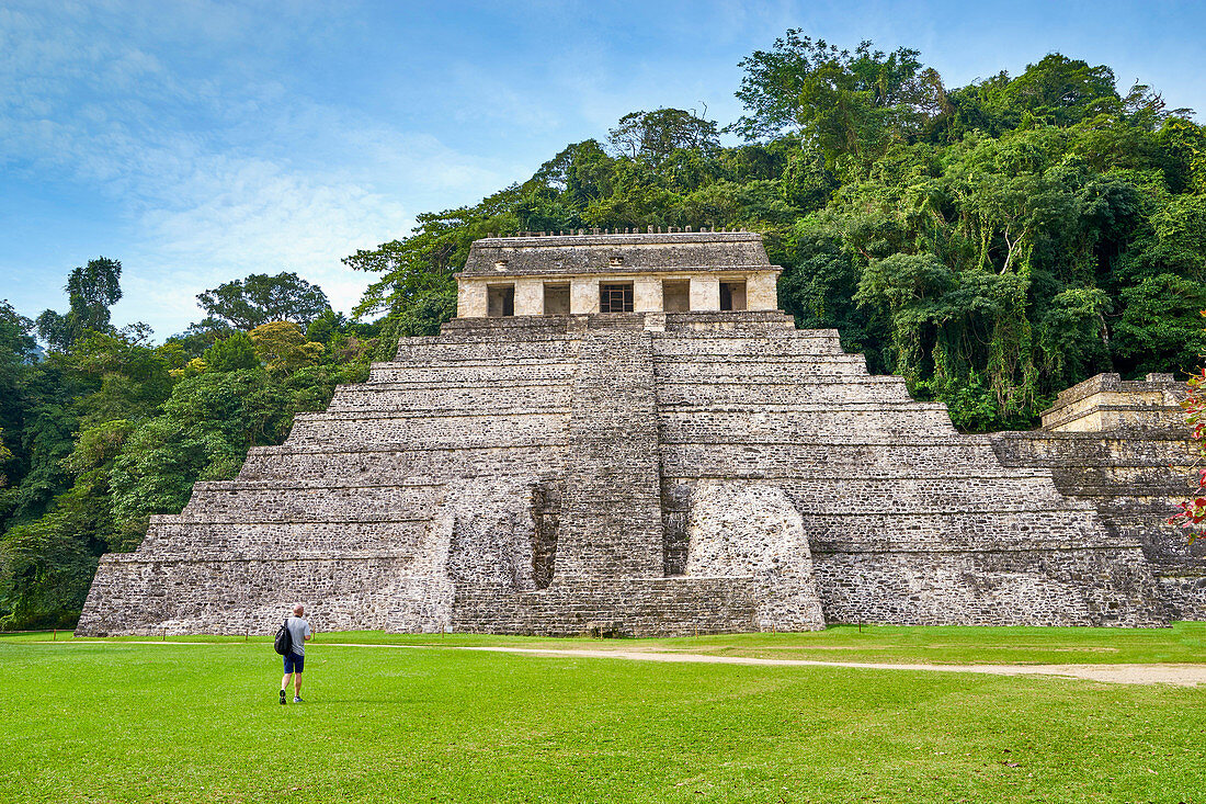 Temple of Inscriptions or Templo de Inscripciones, Ancient Maya Ruins, Palenque Archaeological Site, Palenque, Mexico, UNESCO.
