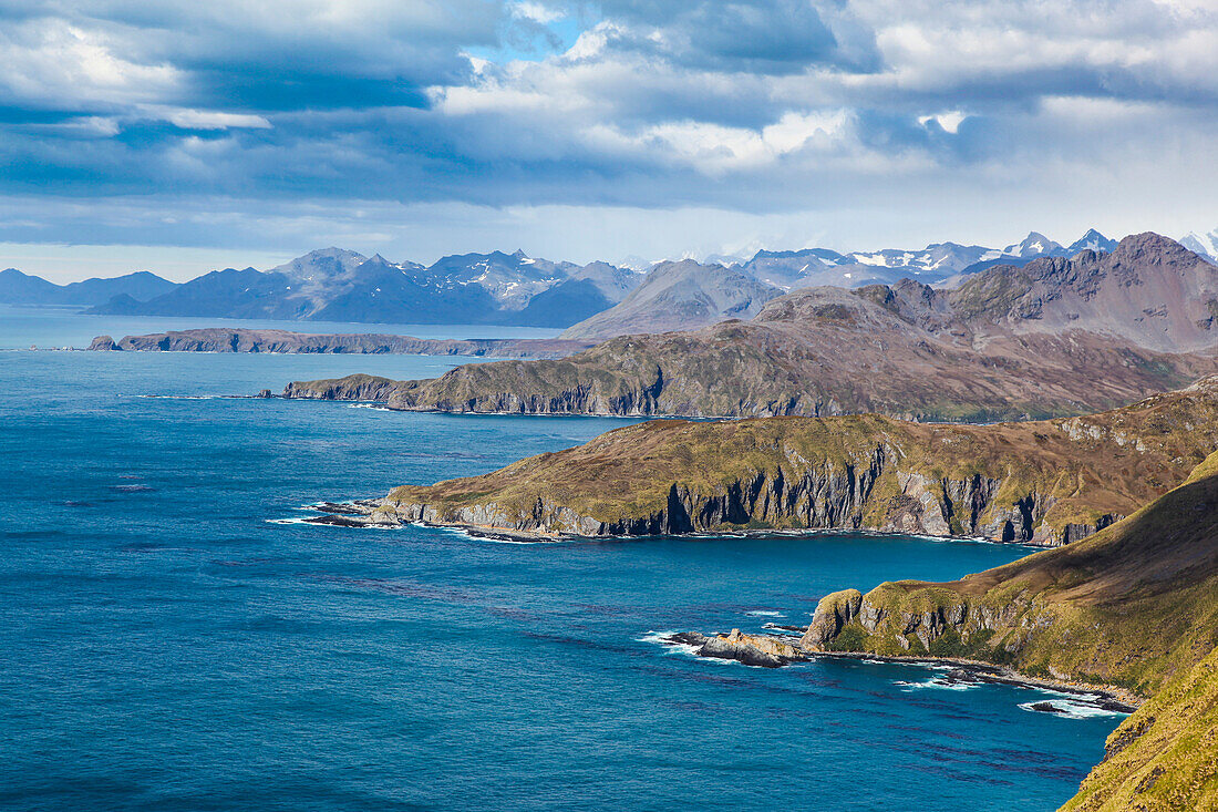 View over Godthul, South Georgia, Antarctica, Polar Regions