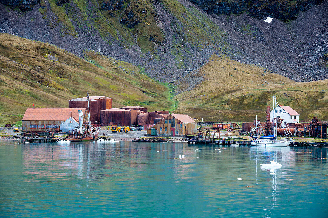 Former whaling station, Grytviken, South Georgia, Antarctica, Polar Regions