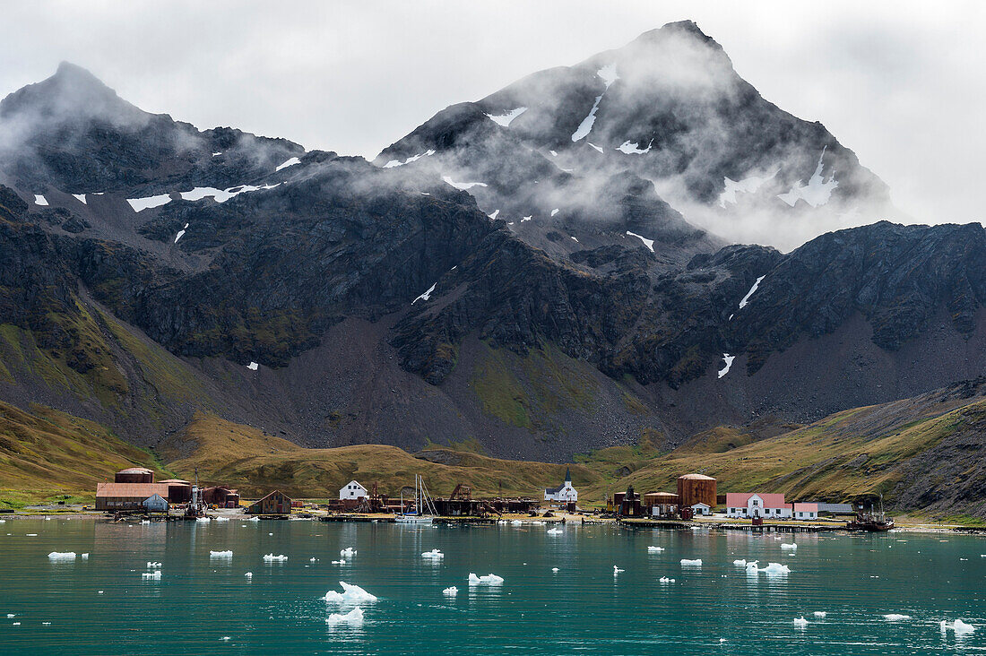 Former whaling station Grytviken, South Georgia, Antarctica, Polar Regions