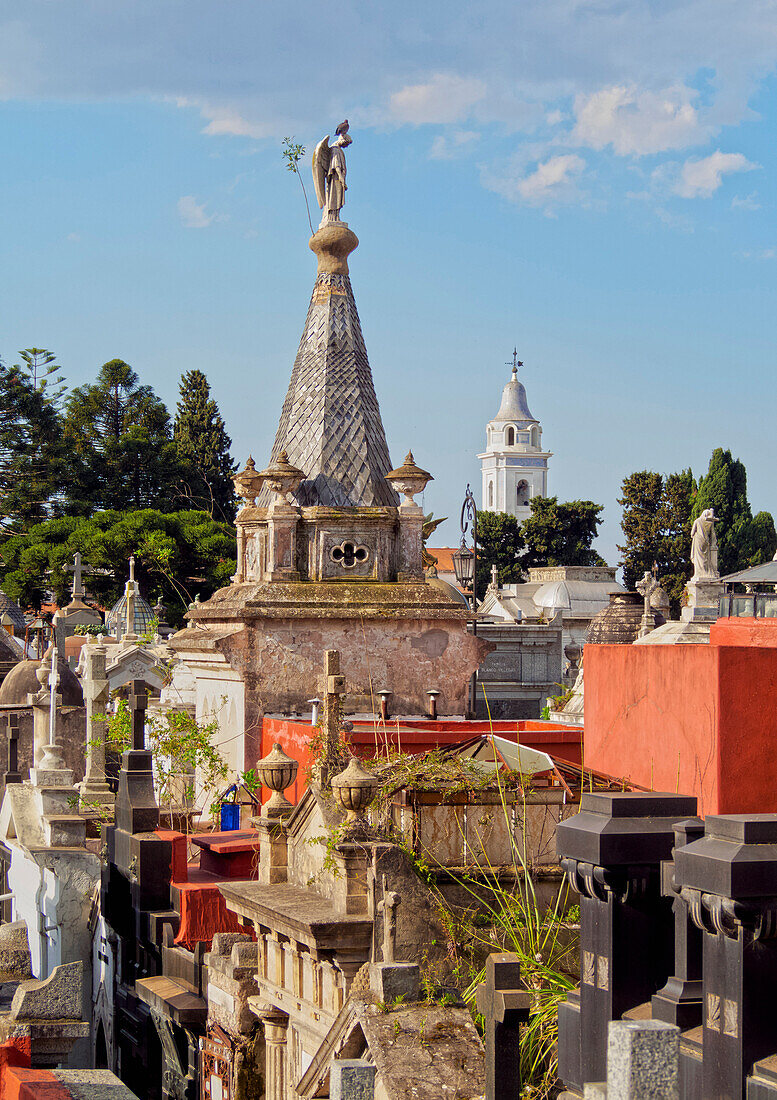 Elevated view of La Recoleta Cemetery, City of Buenos Aires, Buenos Aires Province, Argentina, South America