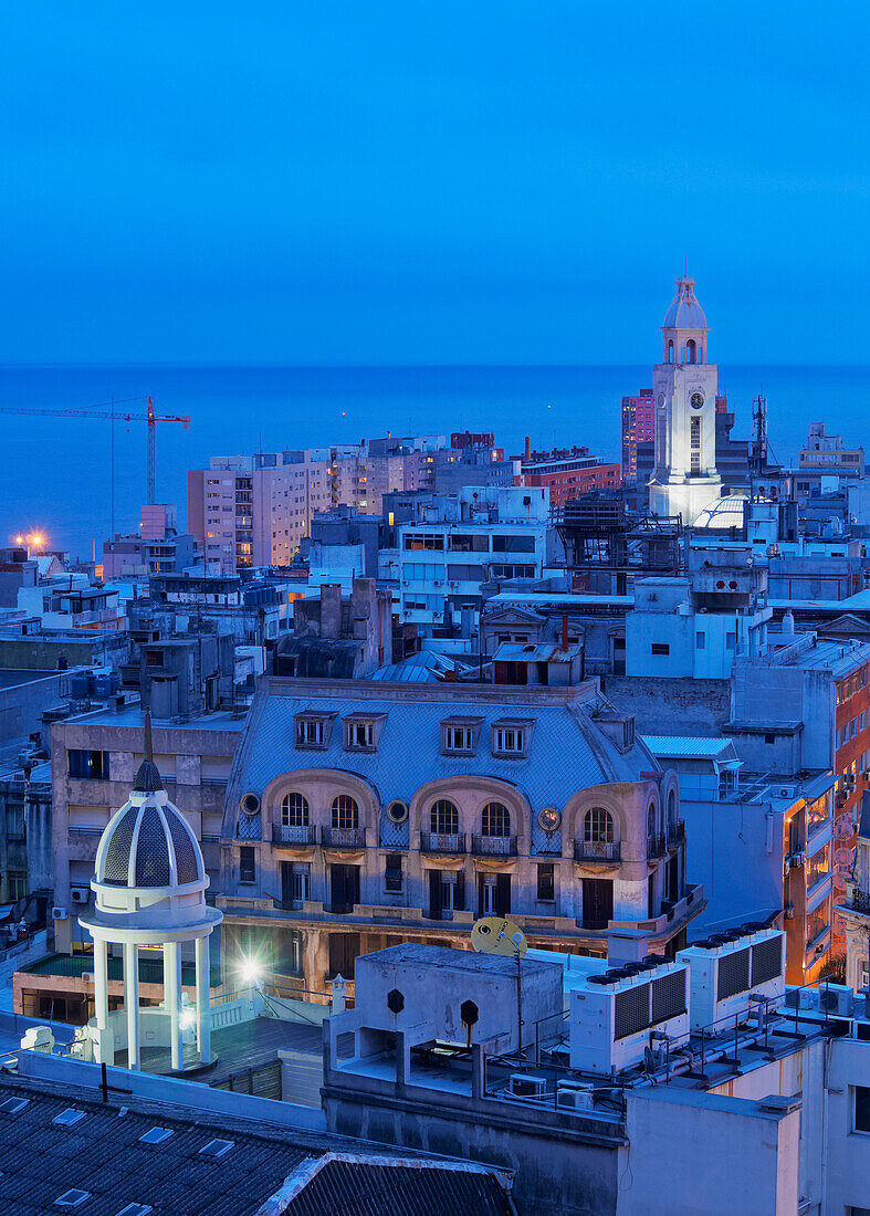 Elevated view of the Old Town, Montevideo, Uruguay, South America