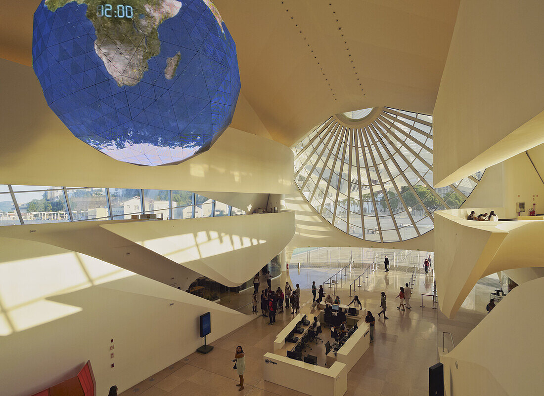 Interior of the Museum of Tomorrow (Museu do Amanha) by Santiago Calatrava, Praca Maua, Rio de Janeiro, Brazil, South America