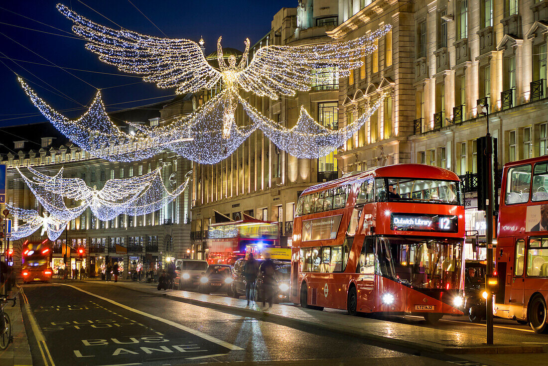 Regent Street Christmas lights in 2016, London, England, United Kingdom, Europe