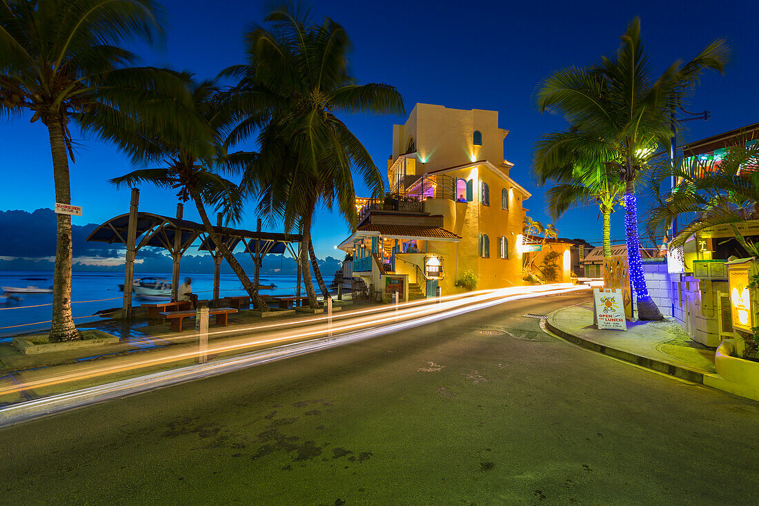 St. Lawrence Gap at dusk, Christ Church, Barbados, West Indies, Caribbean, Central America