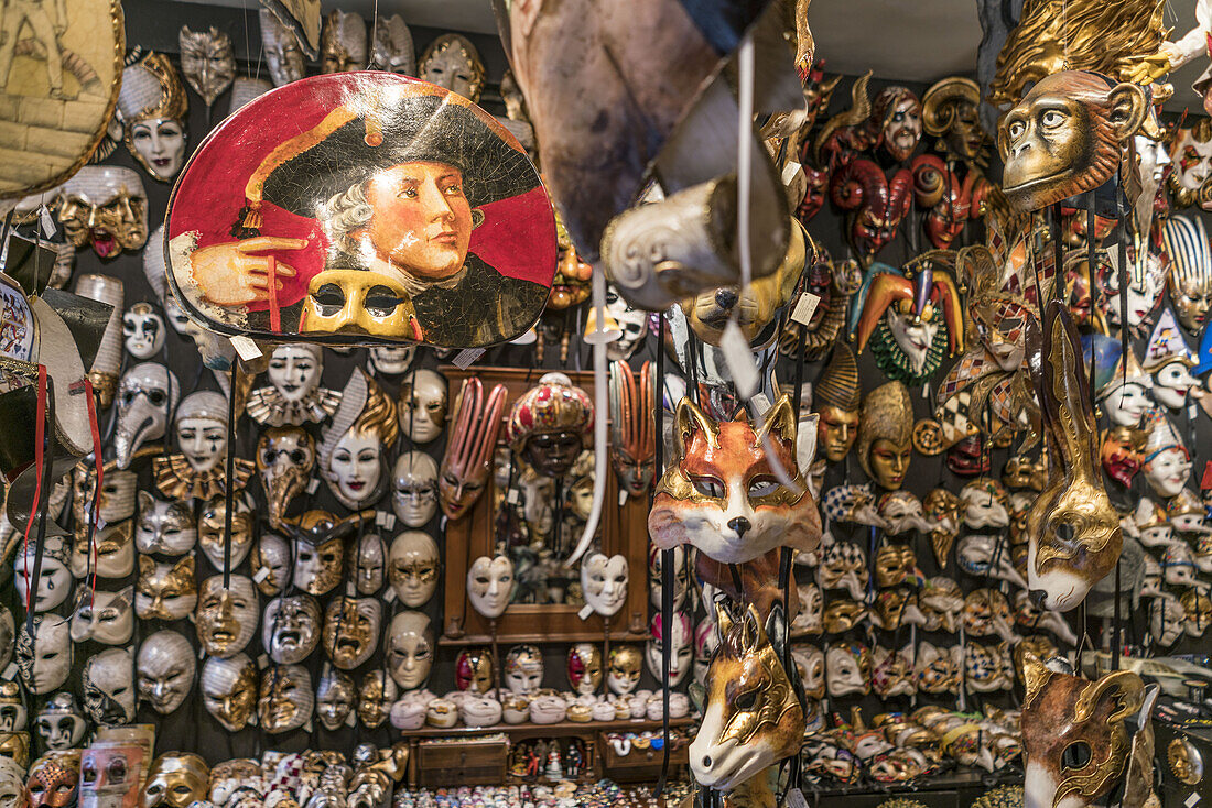 Venetian masks shop, Ca del Sol, Venezia, Venice, Venedig, Italia, Europe