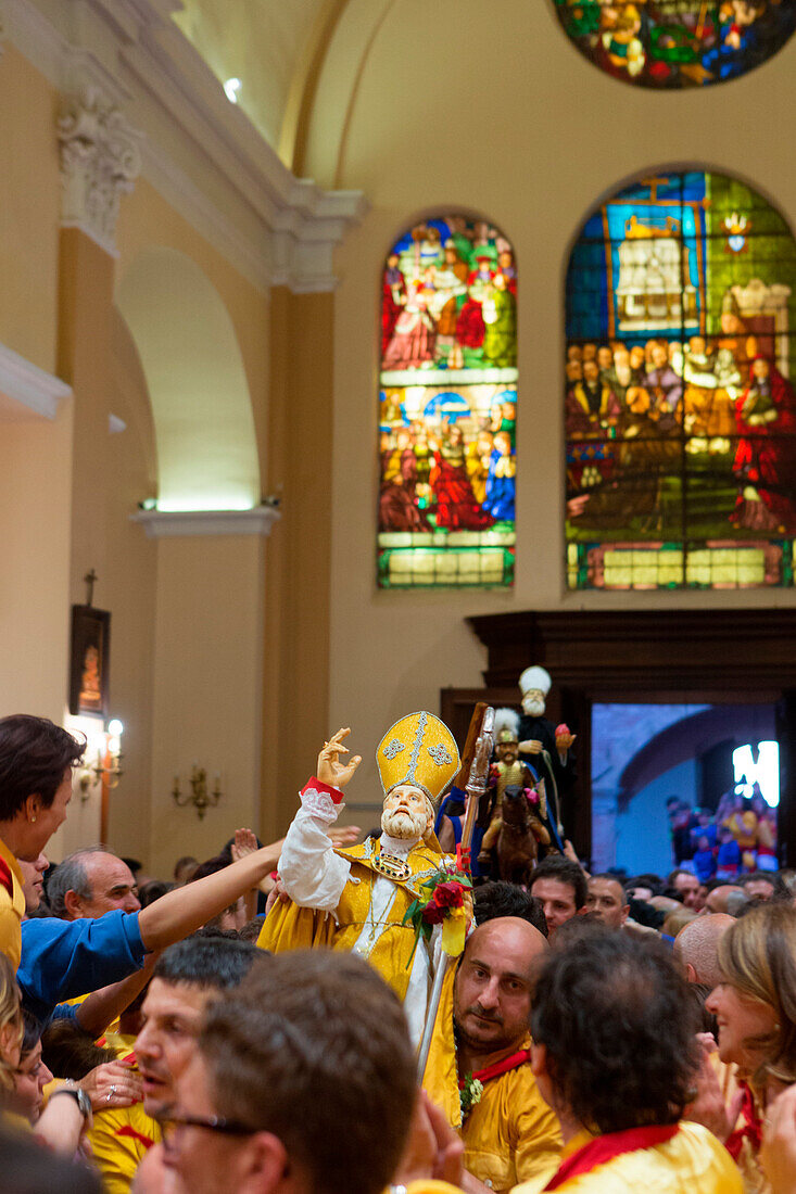 Europe, Italy, Perugia district, Gubbio, Race of the Candles