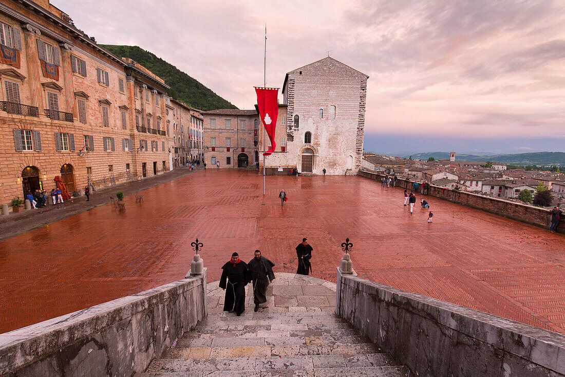 Europe, Italy, Umbria, Perugia district, Gubbio, Big square