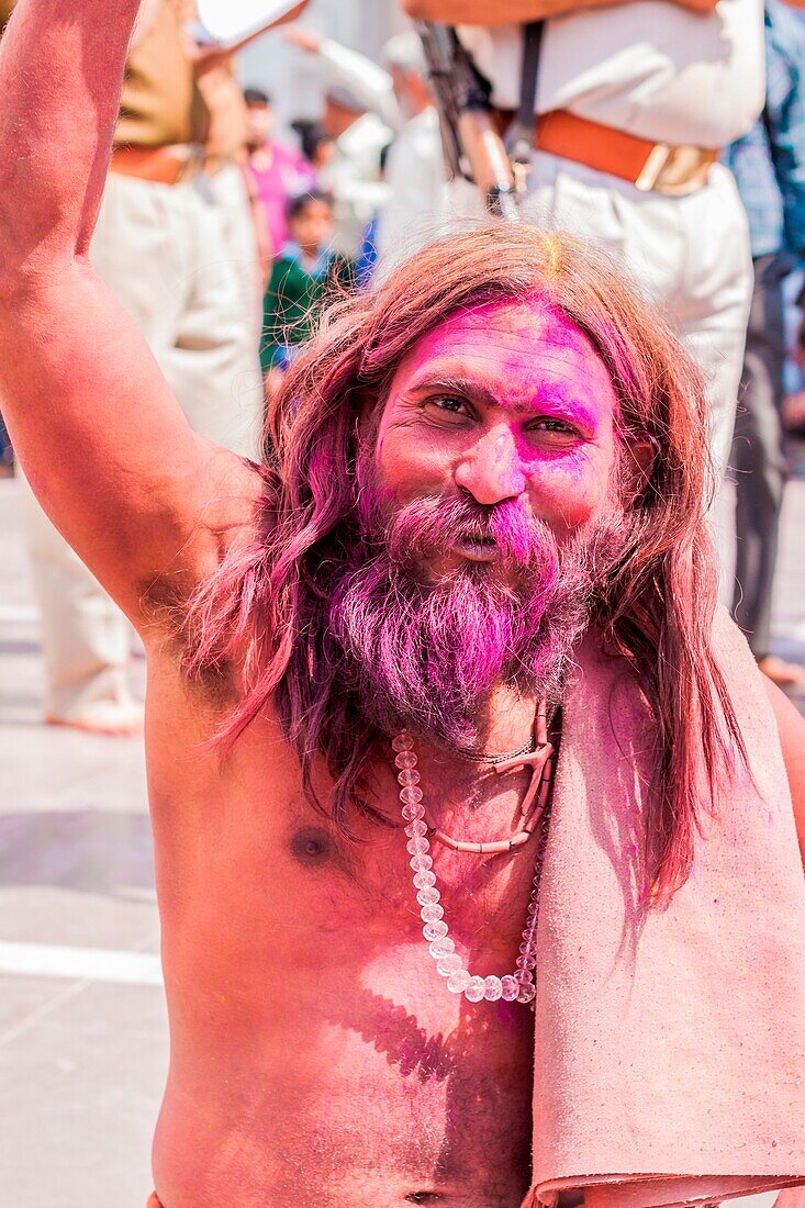 Asia, India, Uttar Pradesh, Nandgaon, Holi festival of Colors