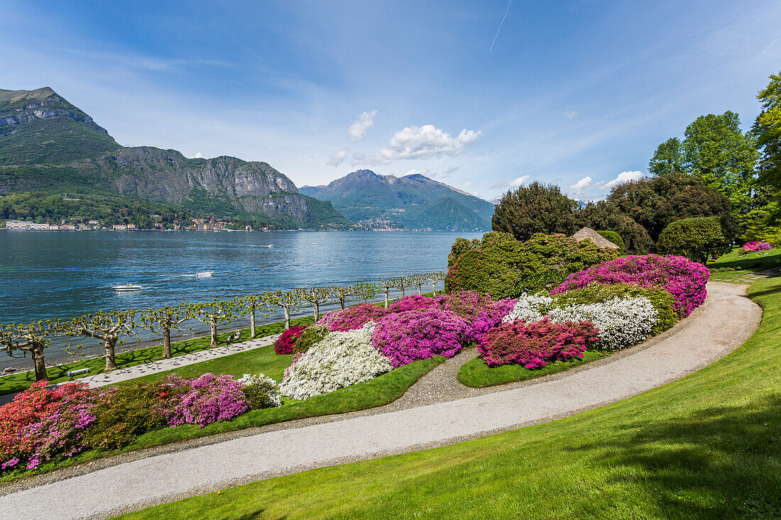 The gardens of Villa Melzi d'Eril in Bellagio, Lake Como, Lombardy, Italy