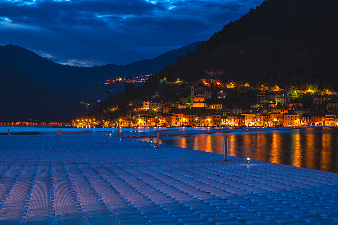 Europe, Italy, The Floating Piers in Iseo Lake, province of Brescia