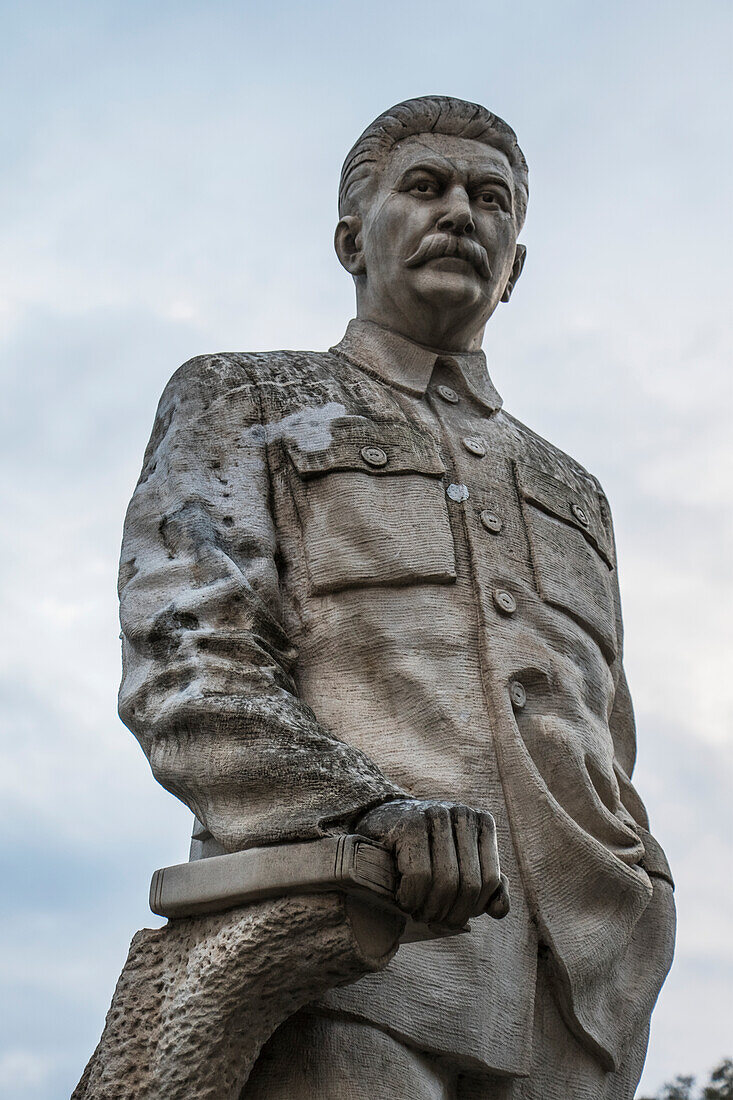'Statue of Stalin in front of the Joseph Stalin Museum; Gori, Shida Kartli, Georgia'