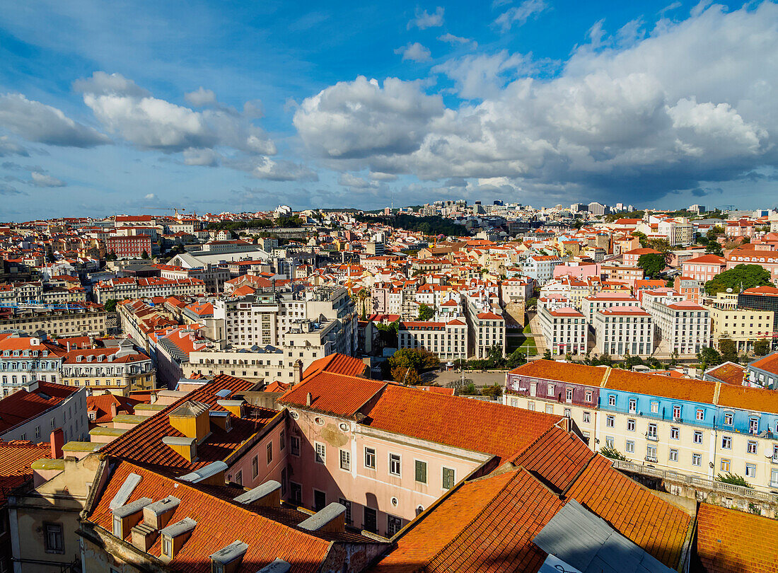 Cityscape viewed from the Sao Jorge Castle, Lisbon, Portugal, Europe