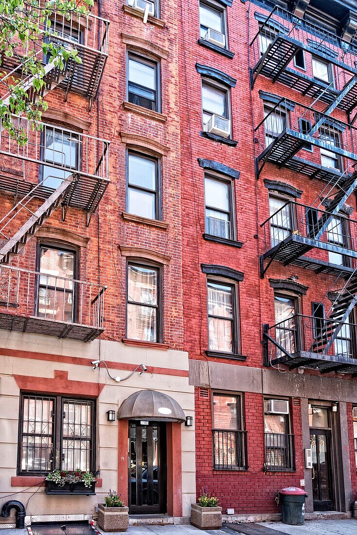 Two Tenement Apartment Buildings in East Greenwich Village, Manhattan, NYC, Formerly known as Alphabet City.