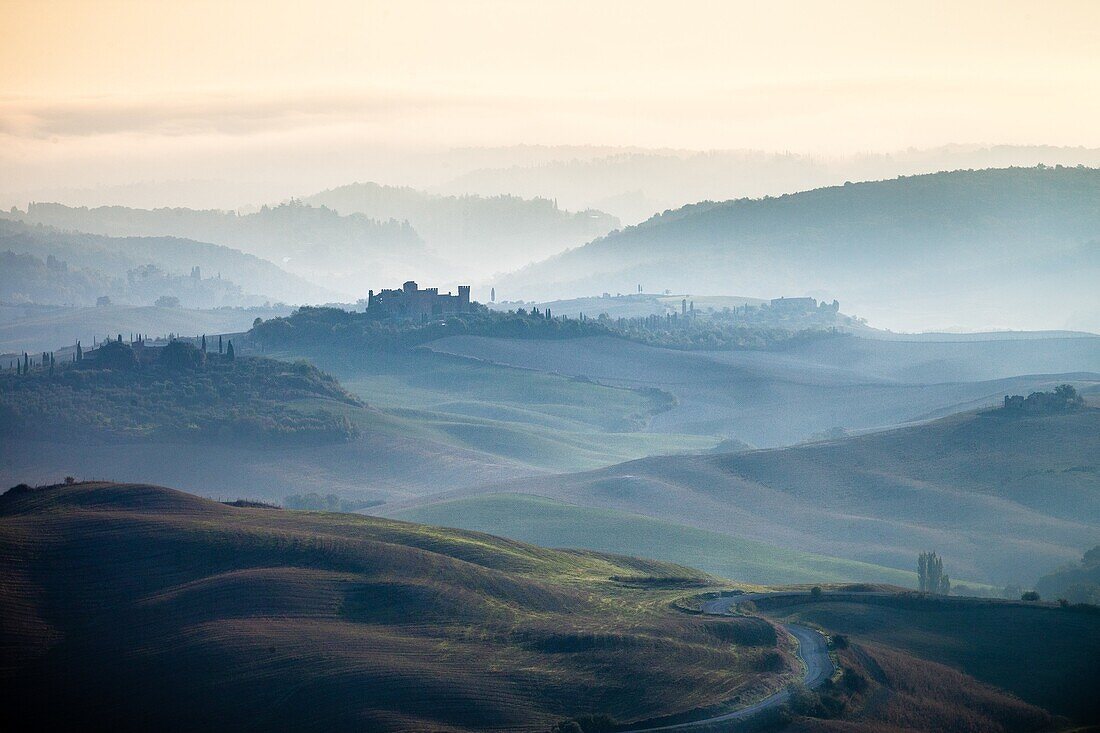 Sunrise mist, Tuscany, Italy