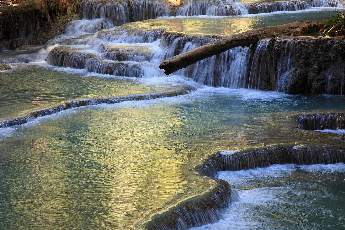 Laos, Luang Prabang, Kuang Si waterfalls,.