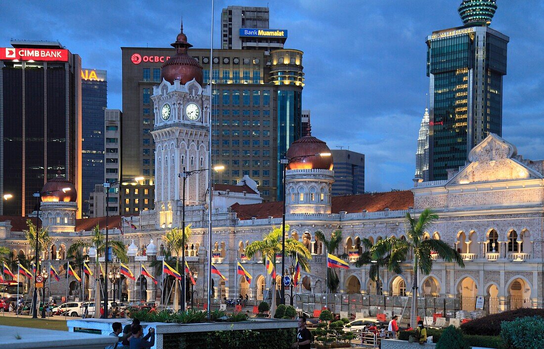 Malaysia, Kuala Lumpur, Merdeka Square, skyline, Sultan Abdul Samad Building,.