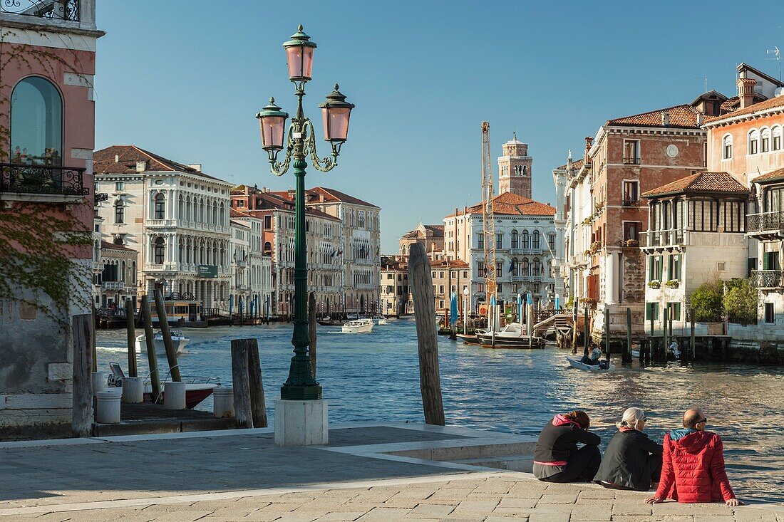 Afternoon at Grand Canal in Venice, Italy. Looking from Dorsoduro towards San Marco.
