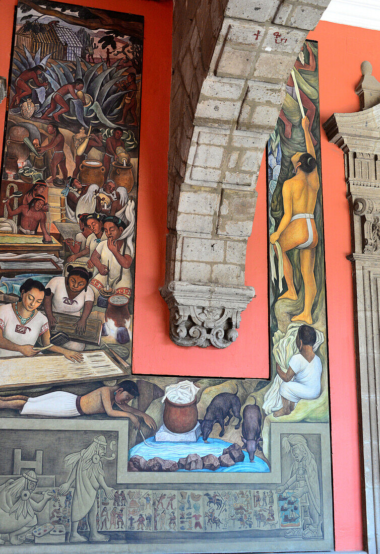 Wandgemälde von Diego Riviera im Nationalpalast am Zocalo, Mexico City, Mexiko