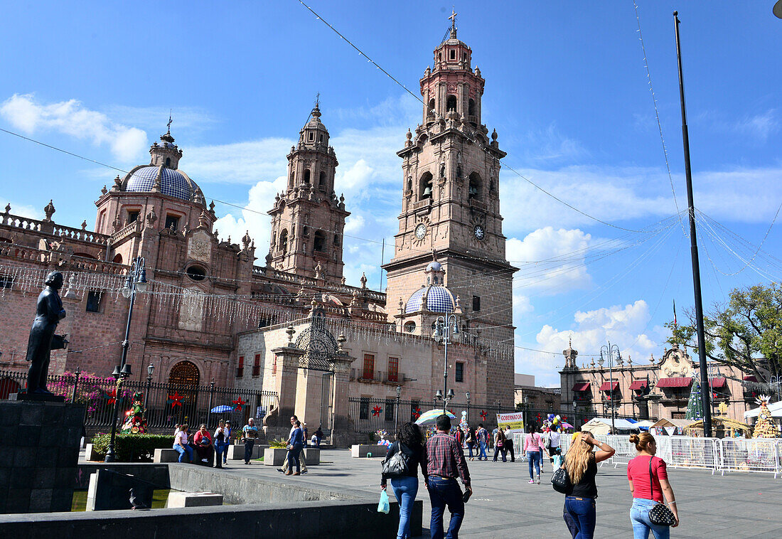 At the Cathedral of Morelia, Center of Mexico