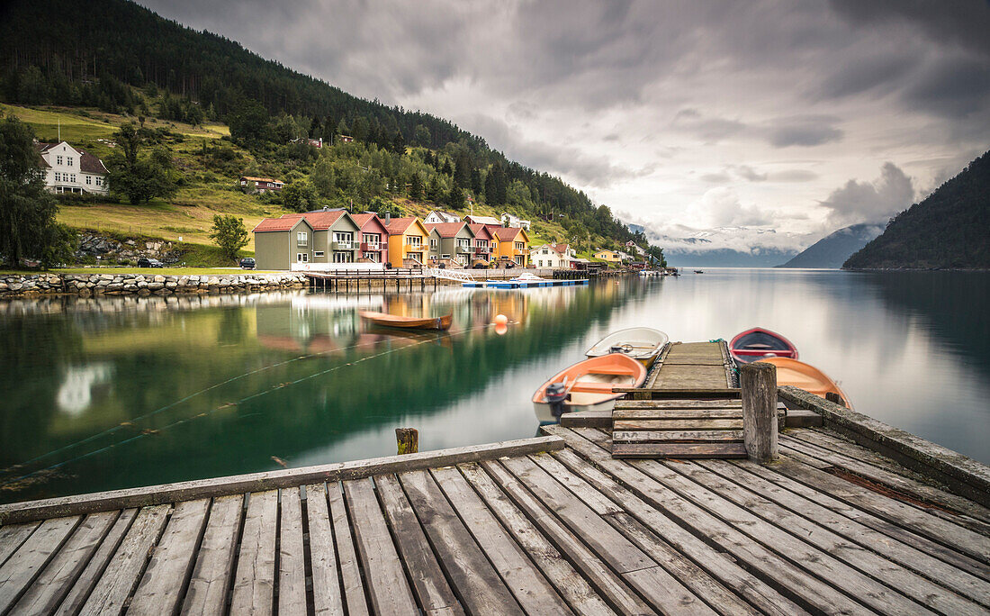 Colorful houses in Amla, Norway