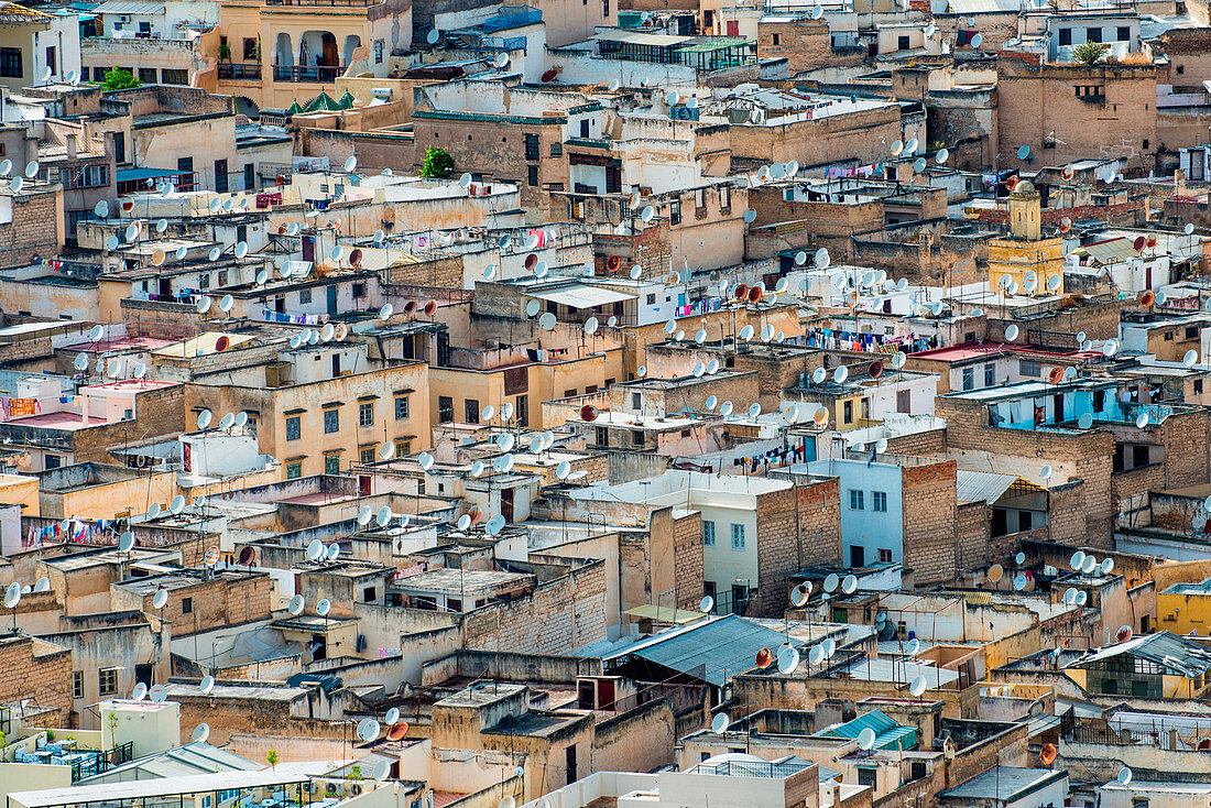 Fes, Marocco, North Africa, Roofs of the medina