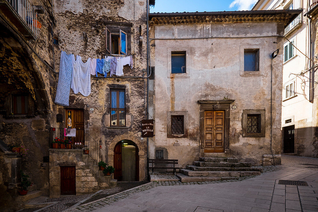 Scanno, Abruzzo, Central Italy, Europe, A typical houses of Scanno
