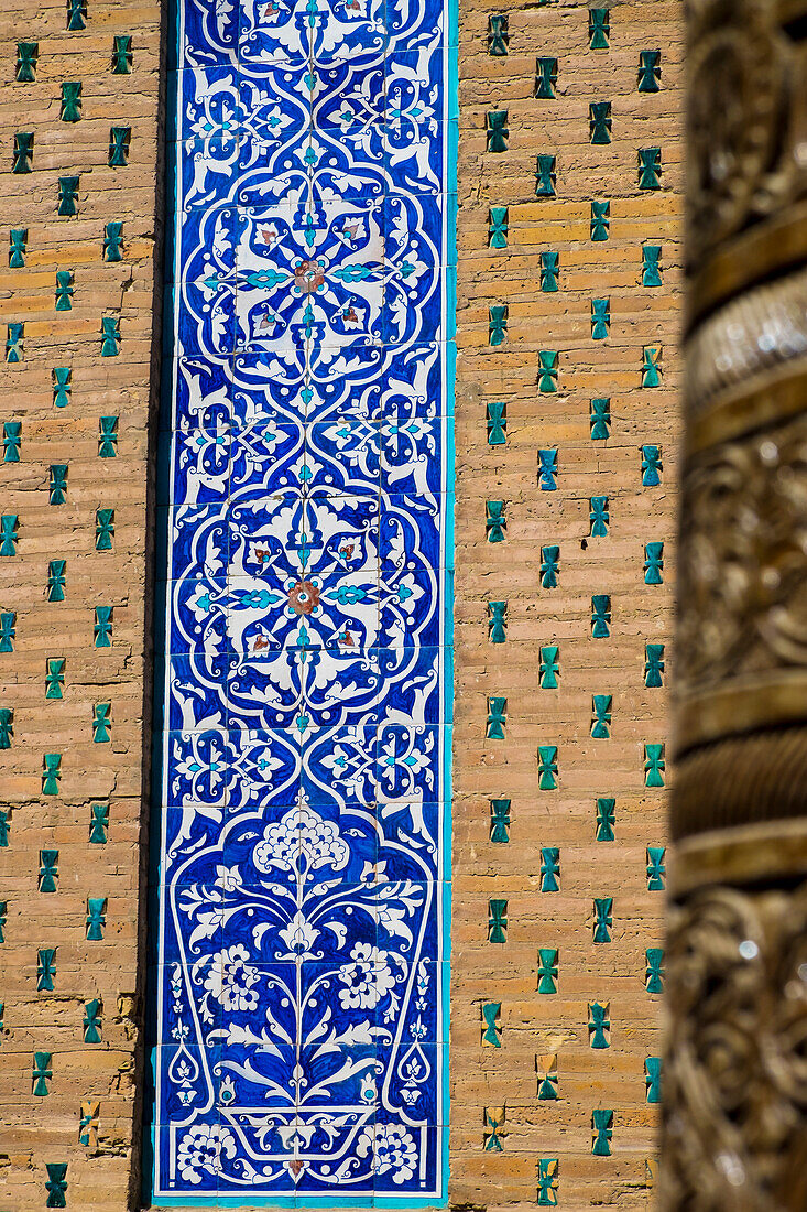 Khiva, Uzbekistan, Central Asia, Detail in the Pahlavon Makhmud Mausoleum