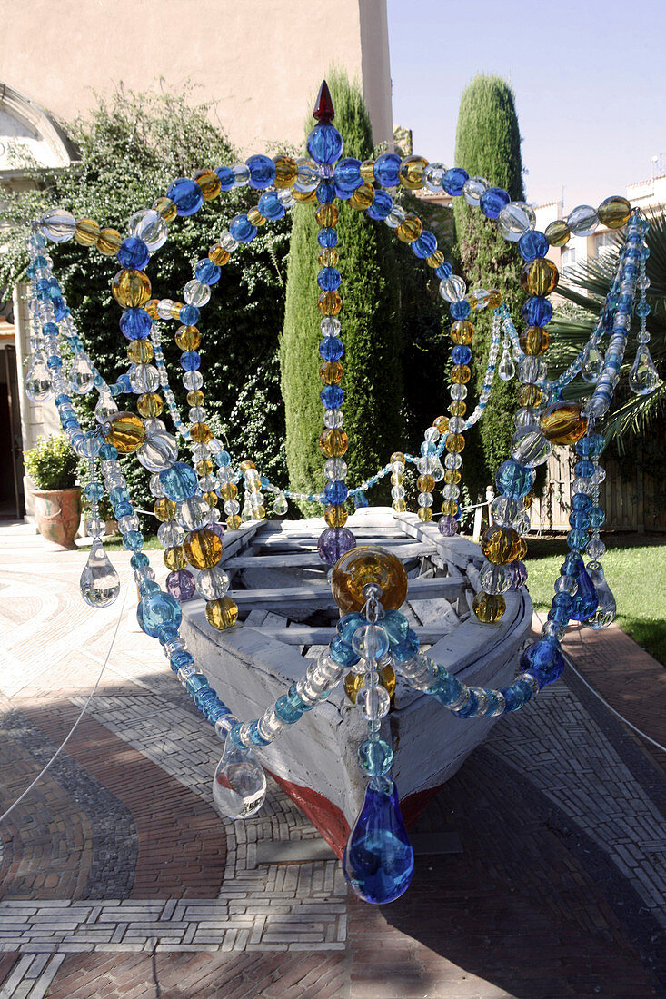 France, South-Eastern France, St Tropez, sculpture by Jean Michel Othoniel in front of the Musee de l'Annonciade