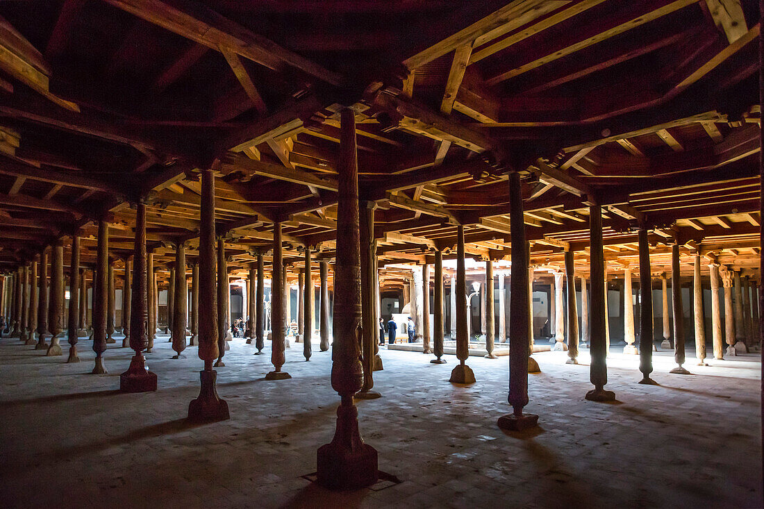 Uzbekistan, Khorezm Region, Khiva (W.H.). Itchan Kala, Friday Mosque Interior