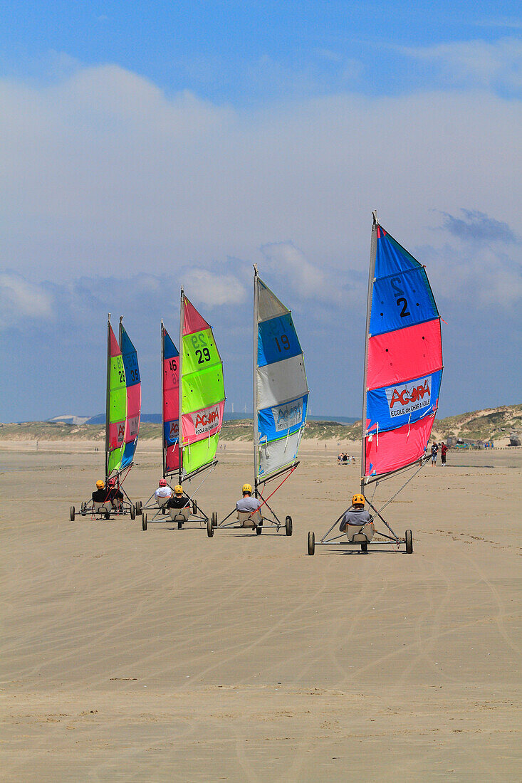 France, Northern France, North Coast. Berck sur Mer. Sand yacht